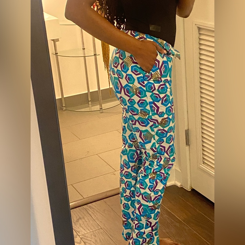 WEST AFRICAN- HANDMADE Geometric Patterned Pants - Picture 3 of 7
